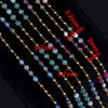1m Stainless Steel Mixed Color Natural Stone Chain DIY Curtain Tassel Decor 3.2mm Crystal Beads Strap Wedding Party Decoration