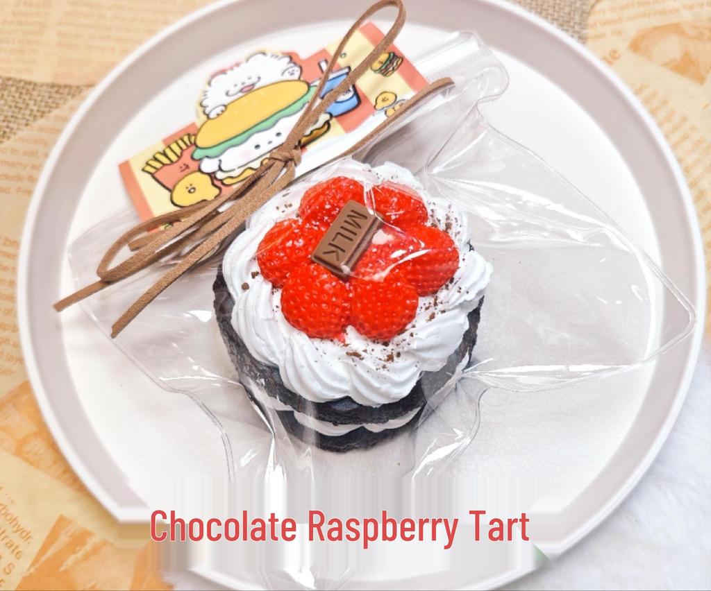 Raspberry Tart Cake Silicone Stress Relief Toy - Clay Feel Simulation Food Toy