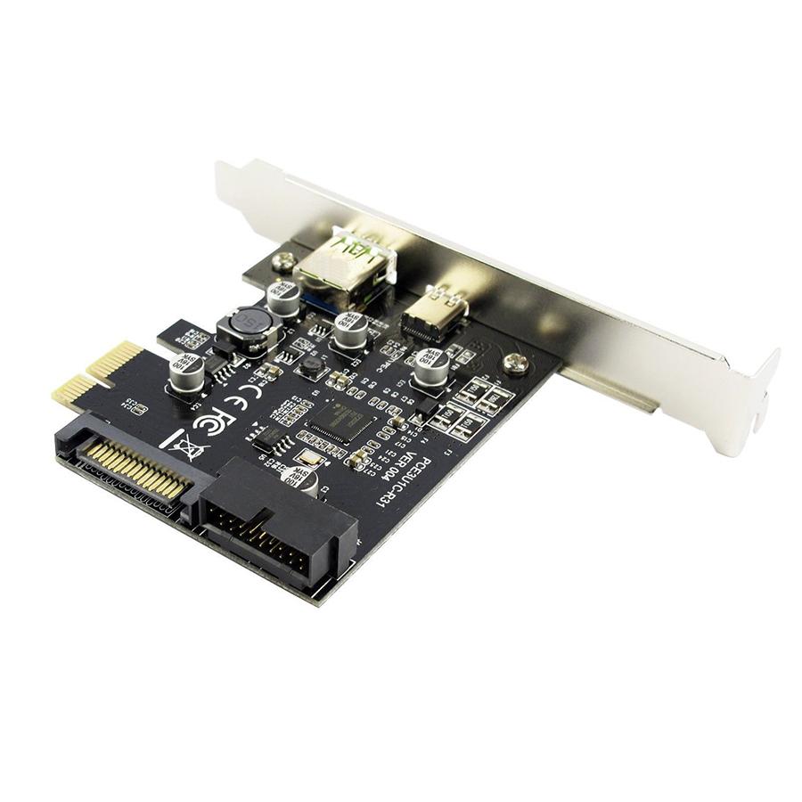 PCE4USB-R05 USB 3.1 Typ-C Erweiterungskarte 19PIN USB-C GEN 1 (5 Gbps) Adapterkarte