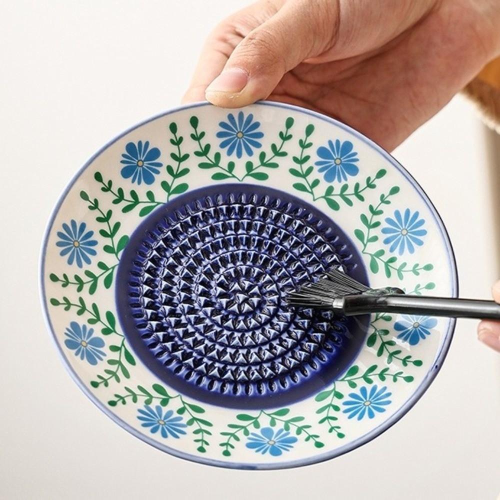 Textured Raised Ceramic Garlic Grater Manual Fruit Vegetable Puree Grinder Tomato Grating