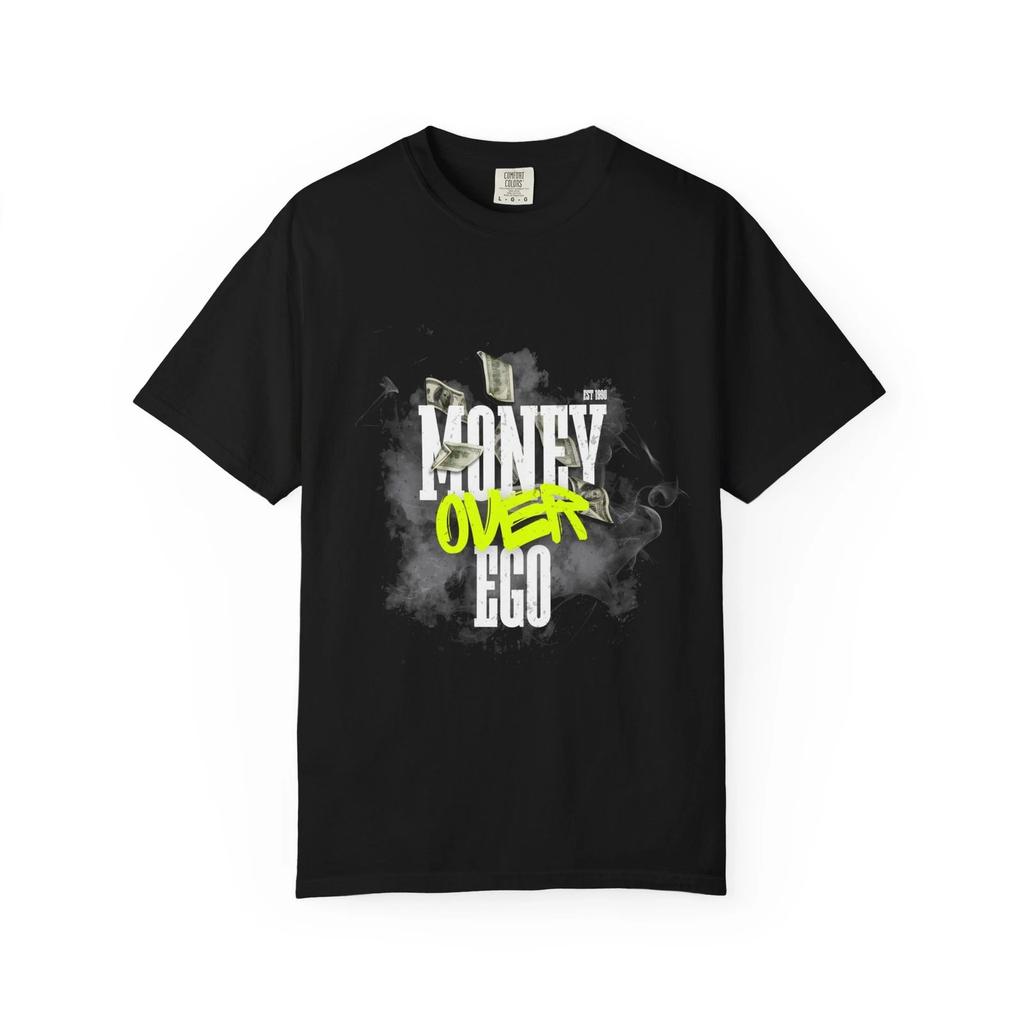 Money Over Ego Graphic T Shirt Neon Graffiti Streetwear