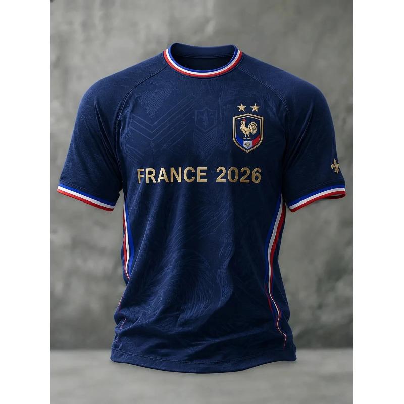 France Style T-Shirt Men Women 3D Print Textured Graphic Top Short Sleeve Casual Streetwear Breathable Quick Dry Summer Wear
