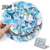Wasserdichte Ozean-Aufkleber für Wasserflaschen 50 Stück Aquarell-Thema Aufkleber Heilendes Blau Vinyl Sommer-Thema Ästhetisches Journaling Aufkleber Langlebig