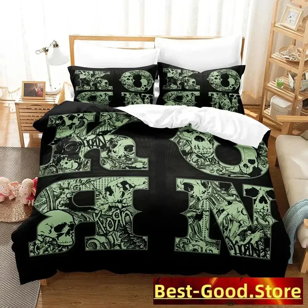 

Korn rock Bedding Set Printed Bed Set With Pillowcase Bed Duvet Cover Soft Single Double Queen Super King Size Bedroom EU King(240*220cm)3pcs