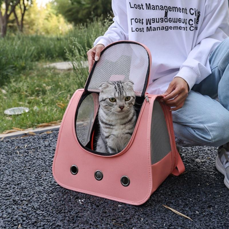 Pet Backpack Cats Carriers Bag Soft Big Capacity with Window Breathable Pet Carriers Sightseeing Bag