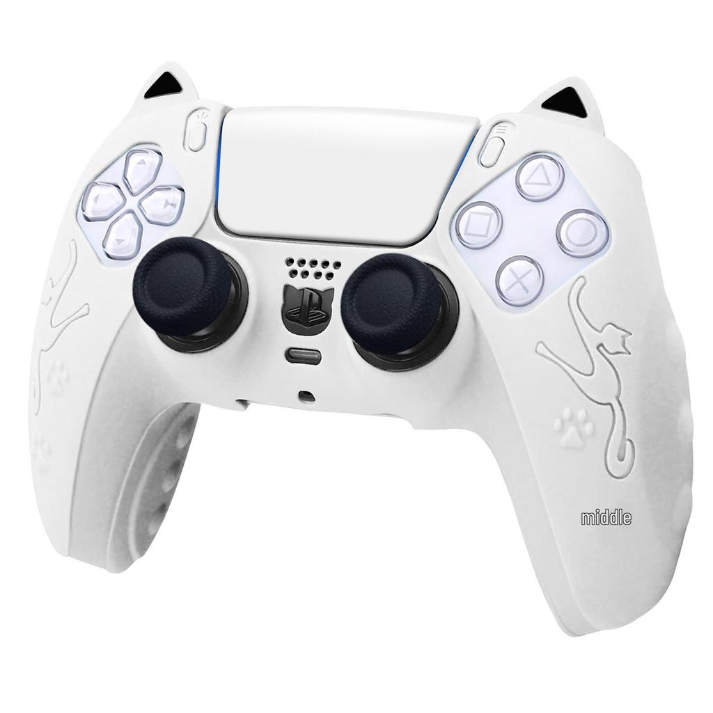 Silicone Cat Ear Anti-Slip Cover for Sony PS5 Controller