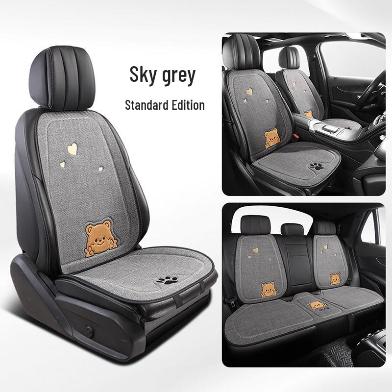 Universal Bieye Bear Cartoon Car Seat Cushion, Cotton & Linen, for All Seasons - Fits Buick Verano, Blue 6 Regal
