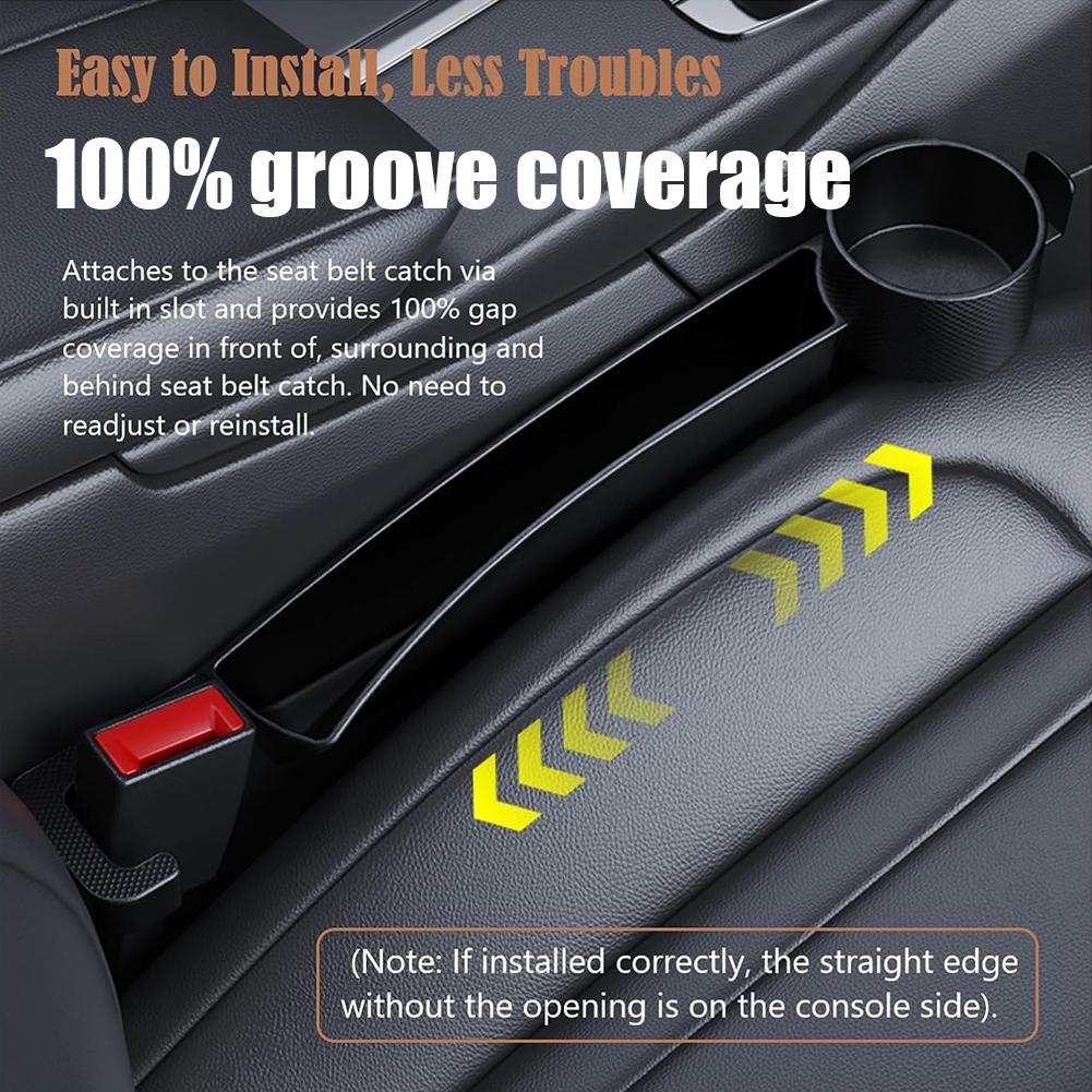 2Pcs Car Seat Filler Organizer Auto Mounted Crevice Storage Box With Cup Holder Hook Interior Decoration Accessories