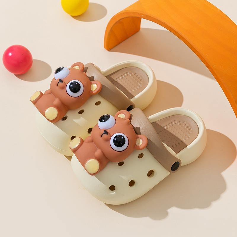 Boys Hole Shoes Summer Cartoon Cute Frog Indoor Bag Head Outer Wear Parent-child Medium and Large Parent-child Sandals Beach Shoes