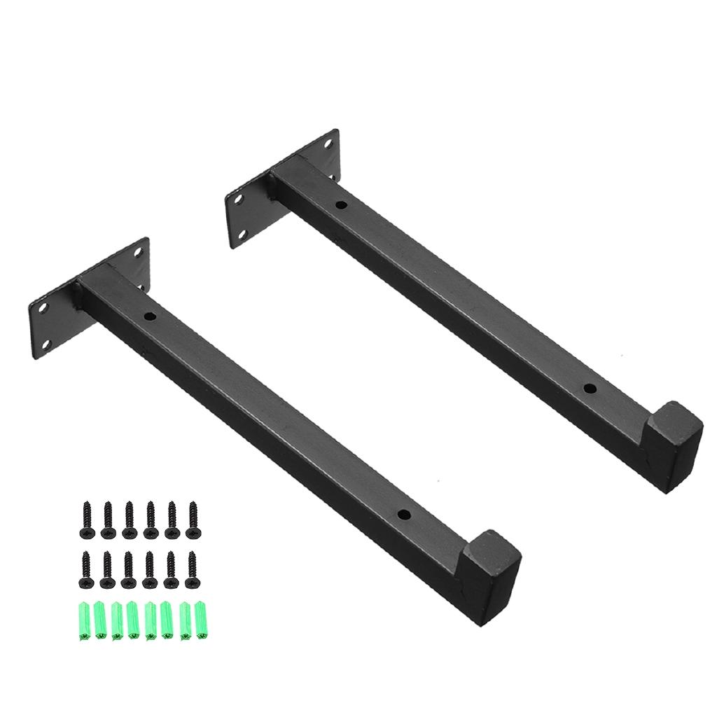 1pair Wall Mounted Bracket  2xShelf Heavy Duty Scaffold Board Floating Bracket Industrial Iron Support Table 20cm/25cm/30cm