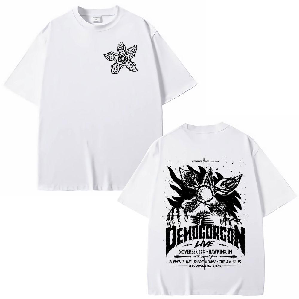 Eddie Munson The Demogorgon Hunter 100%cotton men's shirt Cannibal Flower Monster Graphic short sleeve oversized Women T-shirts