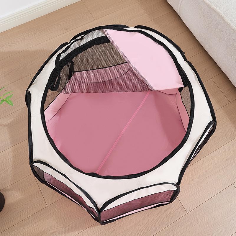 Pet Octagonal Cage & Fence: 600D Oxford Cloth, Washable & Scratch-Resistant for Cat & Dog Birthing.