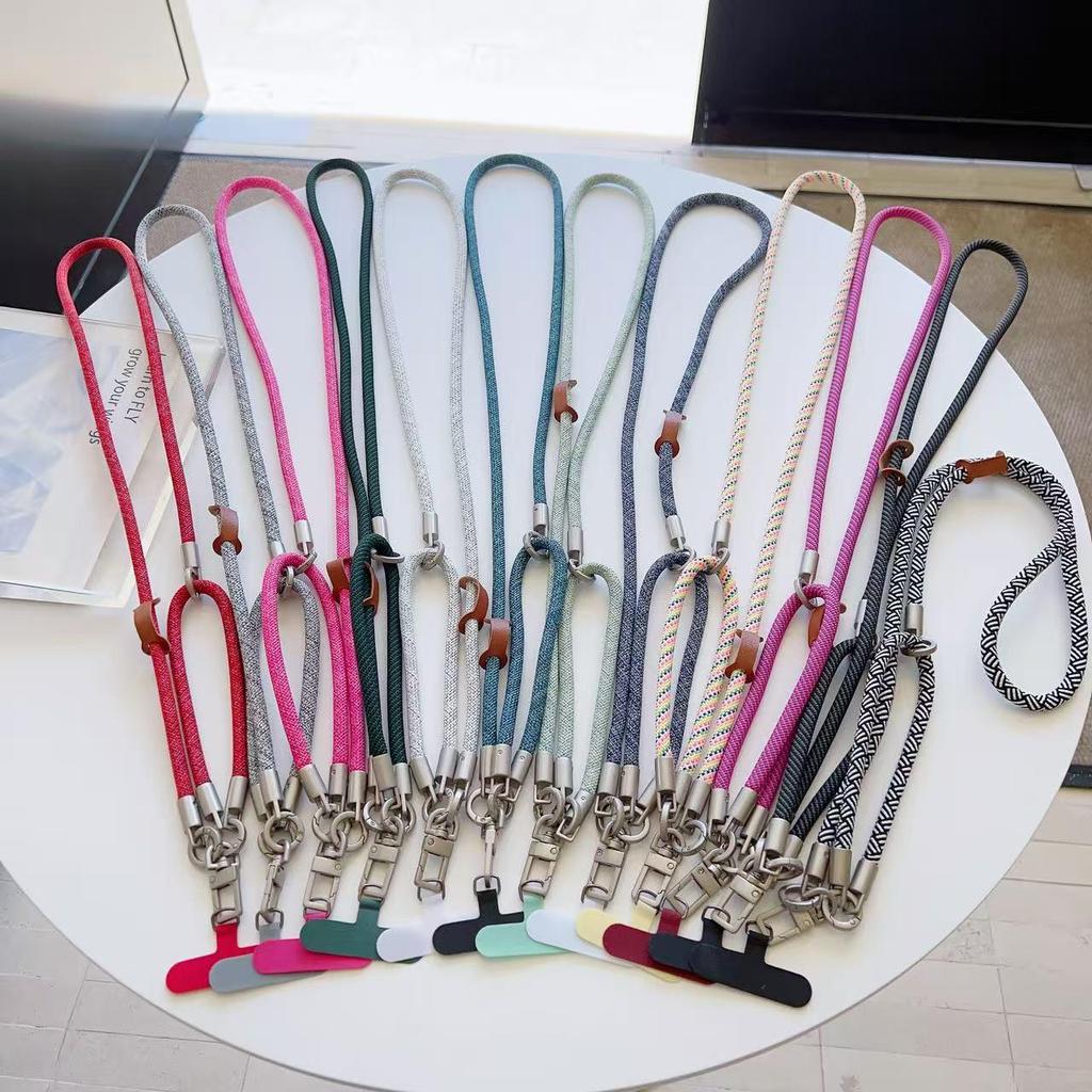 Dual-Function Anti-Lost Crossbody Phone Lanyard with Detachable Wrist Strap and Metal Buckle