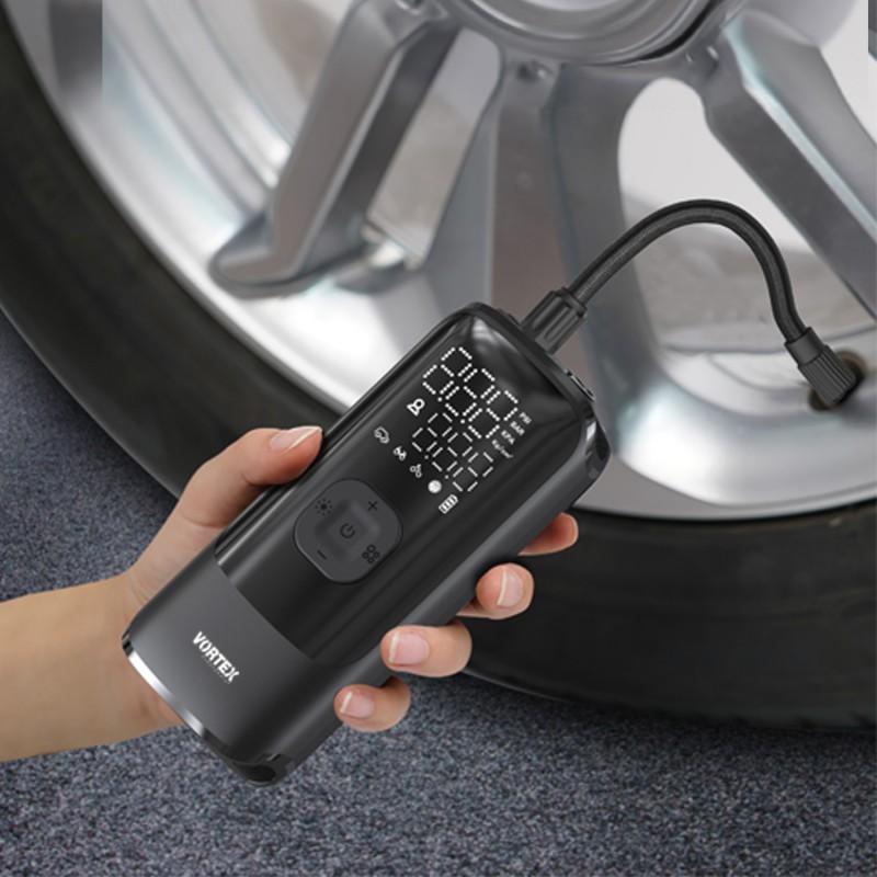 Vortex- Air Saver - Compresseur D'air Portatif - Powerbank Intégrée - Lampe Torche Led - 150 Psi