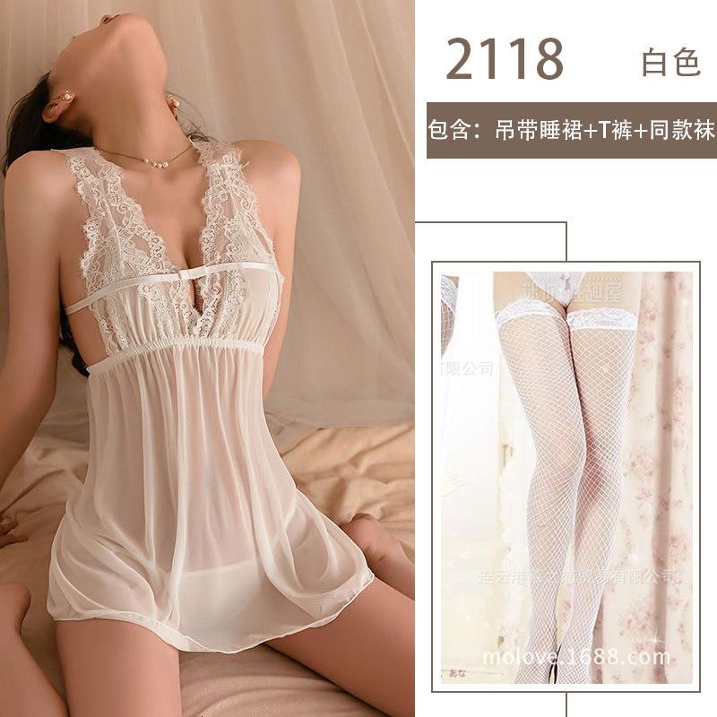 Sex women summer pure desire stimulation sex underwear lace backless perspective breast temptation