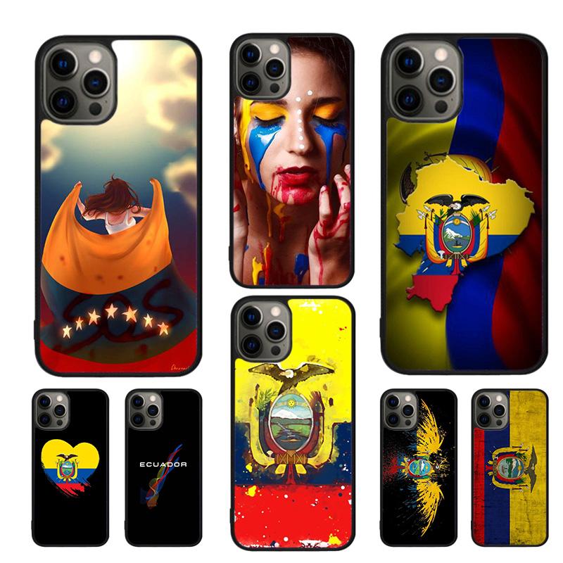 Ecuador Flagge Handyhülle Für iPhone 17 Air 16 15 14 11 12 13 Pro MAX Plus Hülle Abdeckung Schale