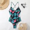 New bikini women's one-piece swimsuit digital printing swimsuit fashionable and sexy suspender swimsuit