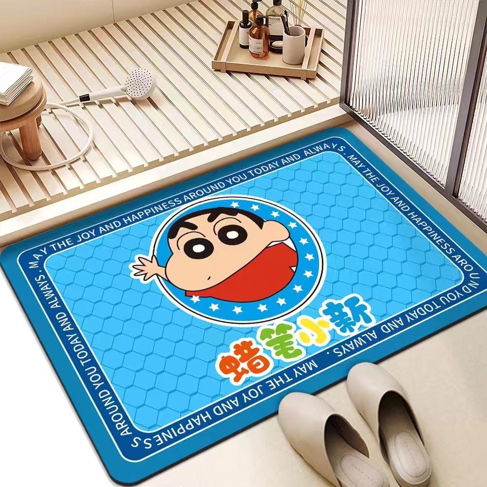 Crayon Small New Bathroom Floor Mat Bathroom Door Suction Quick Drying Mat Cartoon Diatom Mud Dirty and Non-slip Door Mat