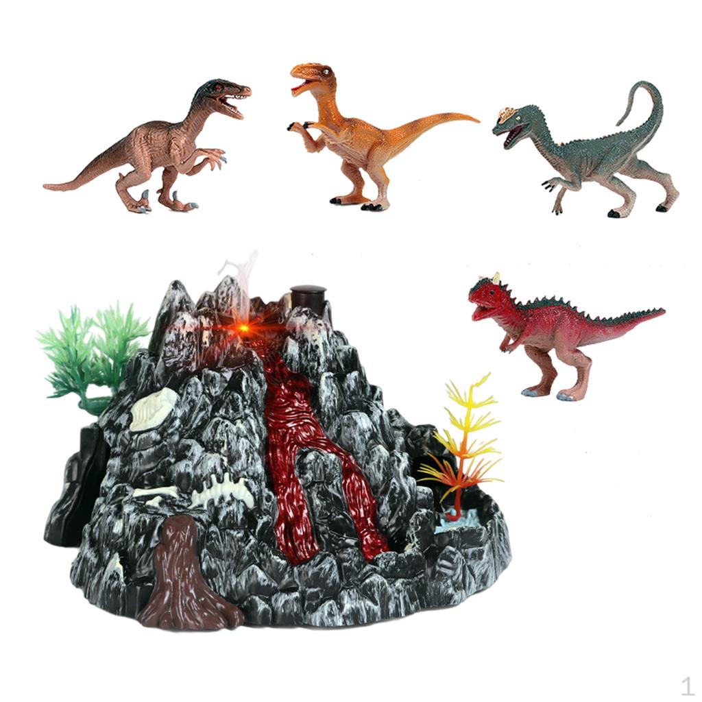 Electric Action Toy Figure with LED Eruptions Science Experiment Kit for Boys Girls Kids Holiday