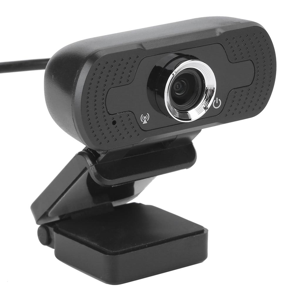 Webcam Computer Camera with Microphone for PC Laptop Desktop Video Call W8 1080P Black