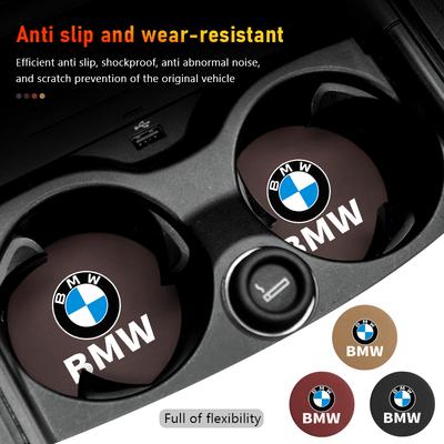 2PCS Suede Car Coaster Water Cup Slot Non-Slip Pad For BMW Performance X1 X3 X5 E39 E46 E90 F20 E60 F30 M3 M5