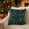 Christmas Throw Cover, Plush 45*45 cm, Gold Foil Snowflake Design, Holiday Decorative Square Cushion Cover for Sofa and Couch, Insert Not Included