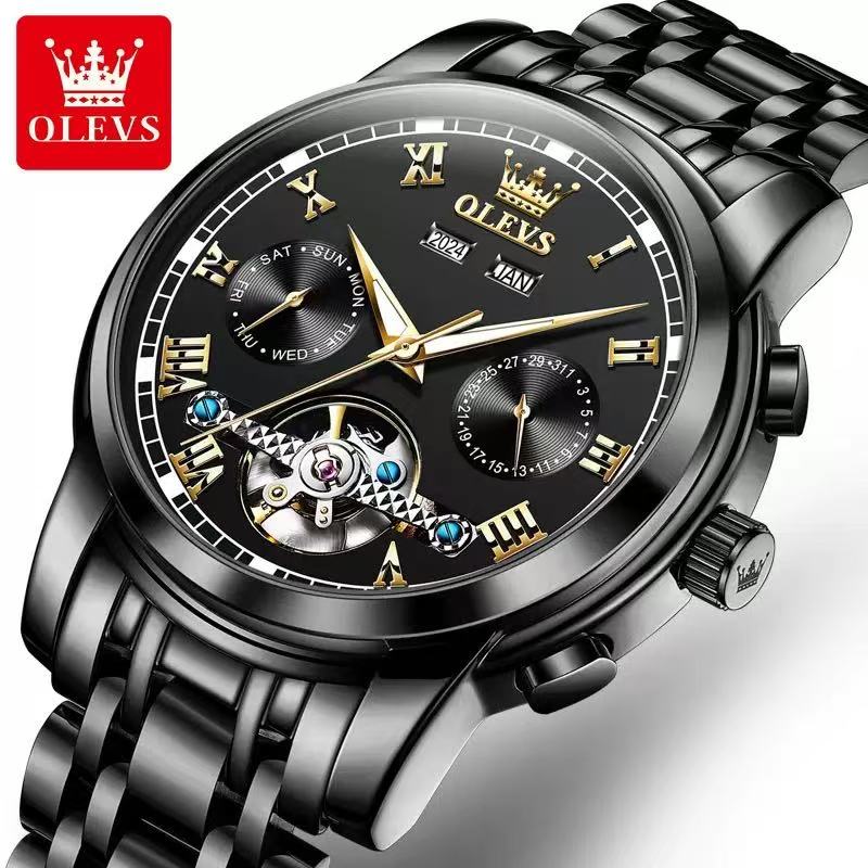 OLEVS Watches Multi-function Automatic Mechanical Watch Hollow Waterproof Men's Watch Men's Watch
