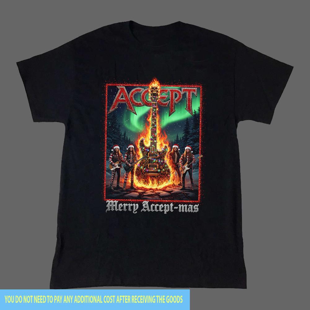 Hot Popular Merry Accept-Mas Band Gift Xmas Black S-5XL Shirt AA655 Unisex T-Shirt S