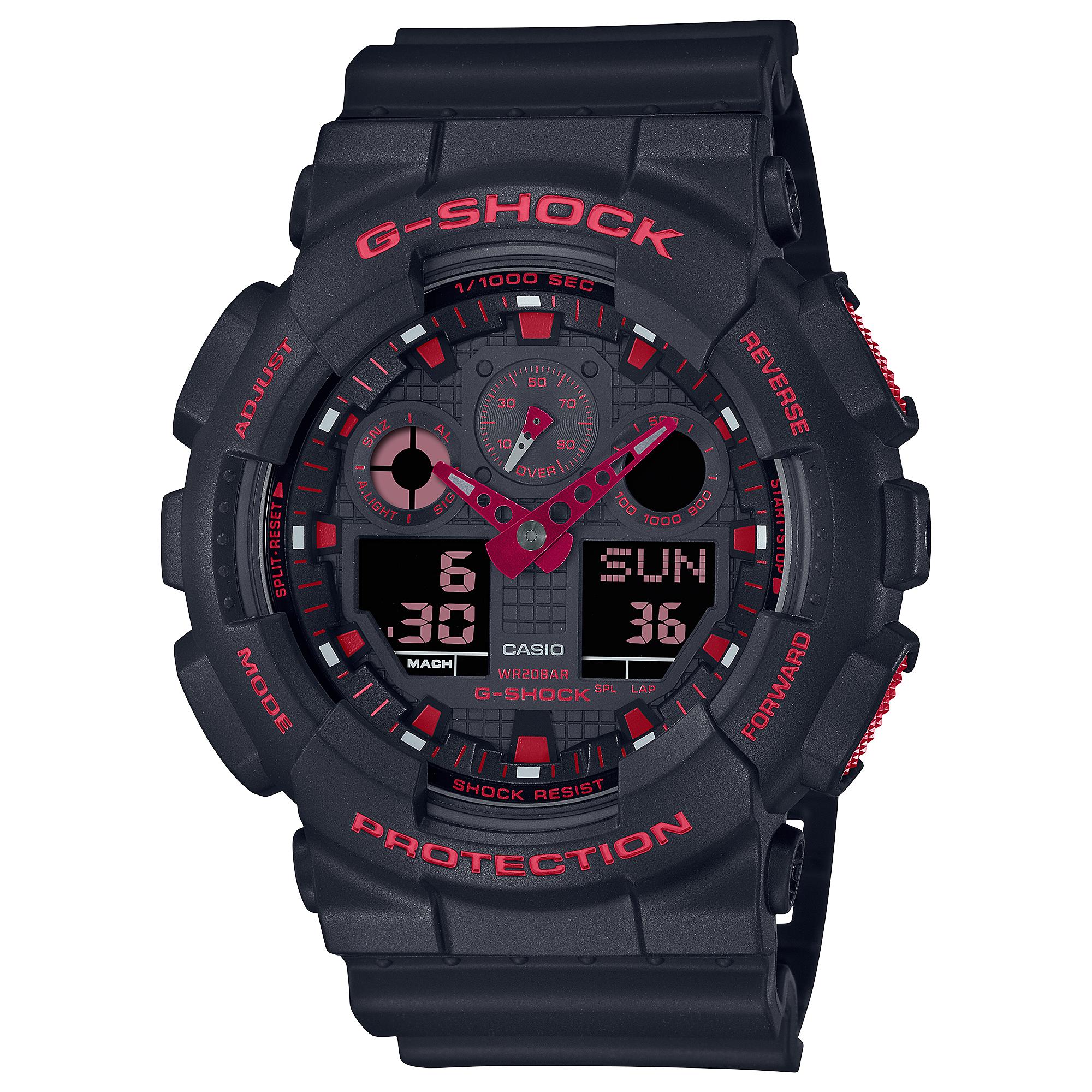 

Casio G-SHOCK Men s Resin 200M Water Resistant Digital Shock Resistant Quartz Watch GA-100BNR-1A чёрный