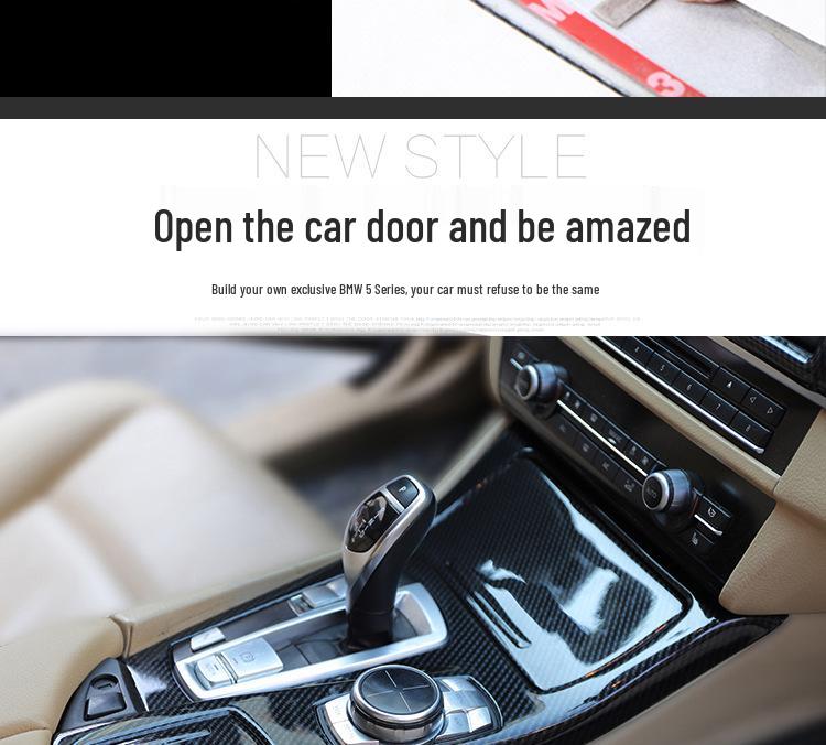 5 Series Carbon Fiber Interior Trim: 525li/530le Console Shifter & Door Panel Decorative Sticker (G38/F18)