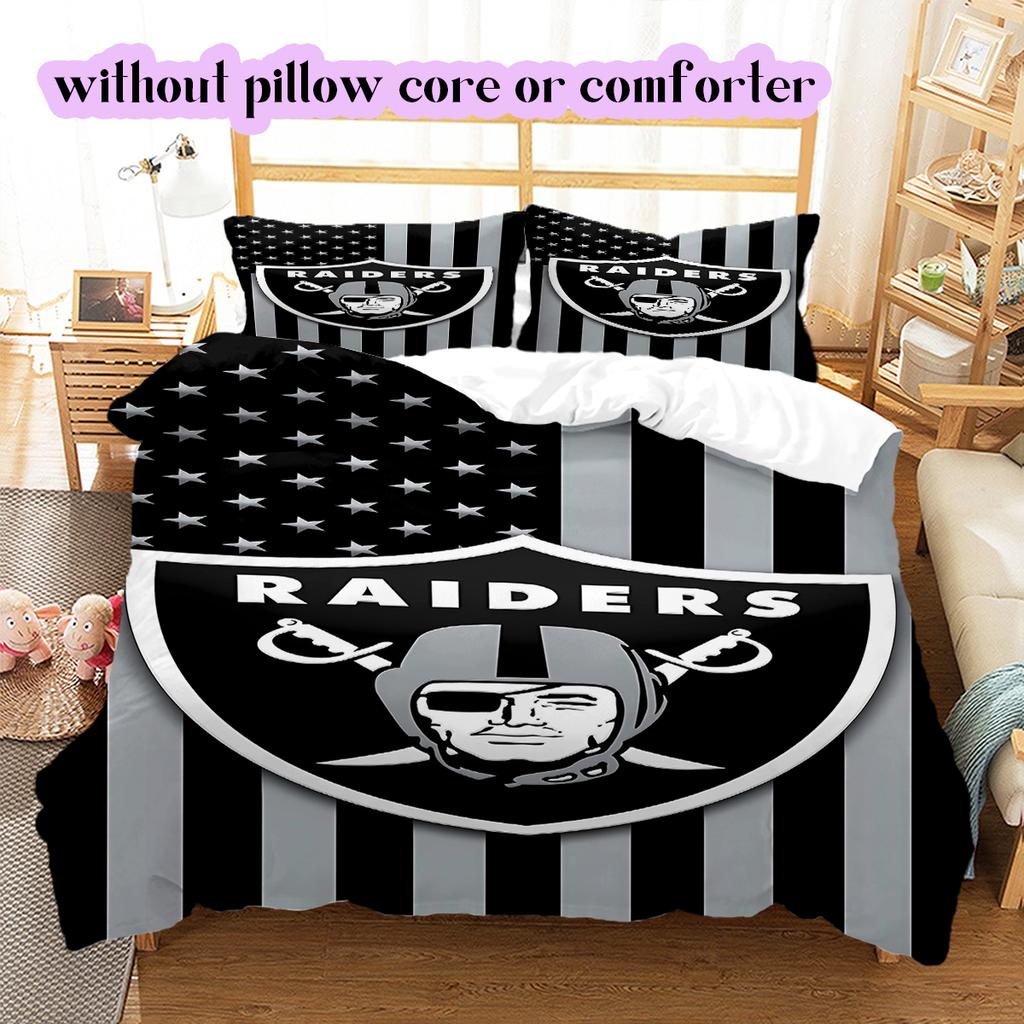 Las Vegas Raiders Vzor Povlečení Přikrývka Sada Povlak na přikrývku Povlak na polštář Domácí Dekorace Narozeninový Dárek (1 * povlak na peřinu + 2 * povlak na polštář, bez jádra)