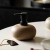 Shampoo Stone-Textured Press Bottle Coarse Pottery Vintage Lotion Bottle Ceramic Nordic Squeeze Bottle Bathroom