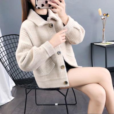 Trendy Plaid Pocketed Cardigan Coat for Petite Women, Warm and Stylish, Perfect for Autumn and Winter