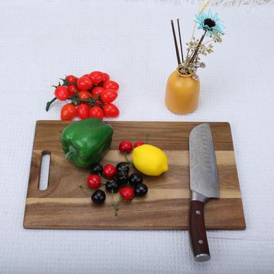 Solid Wood Cutting Boards Rectangle Natural Color Kitchen Chopping Board with Handle Smooth Chopping Block Home Restaurant