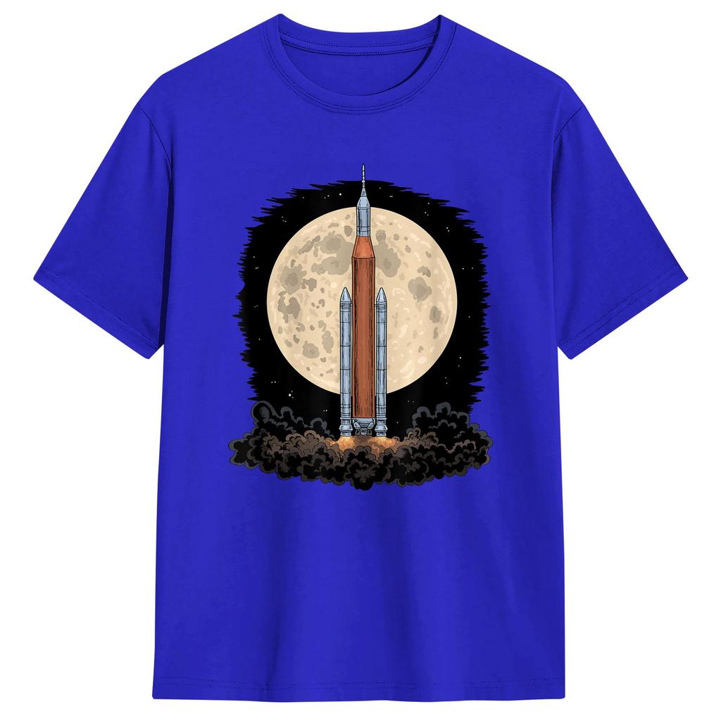 Artemis 1 SLS Rocket Launch Mission To The Moon And Beyond T Shirts Cotton Tops Short Sleeve Round Neck Tees Original TShirt