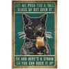 Metal Poster Vintage Black Cat Gothic Style Wall Art Bar Garage Gift