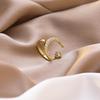 Women's Trendy Water Drop Petal Ring: Gold-Plated with Copper Inlaid Cubic Zirconia, Korean Style for Index Finger