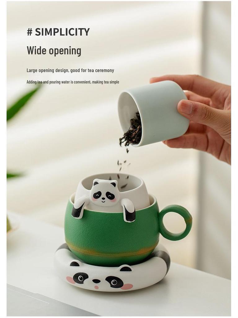 Panda Office Tea & Coffee Cup with Saucer Set - Chengdu Souvenir Gift