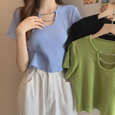 2023 Trendy Summer Crop Tops: High-Waist Sweet Style Short-Sleeved T-Shirts for Women