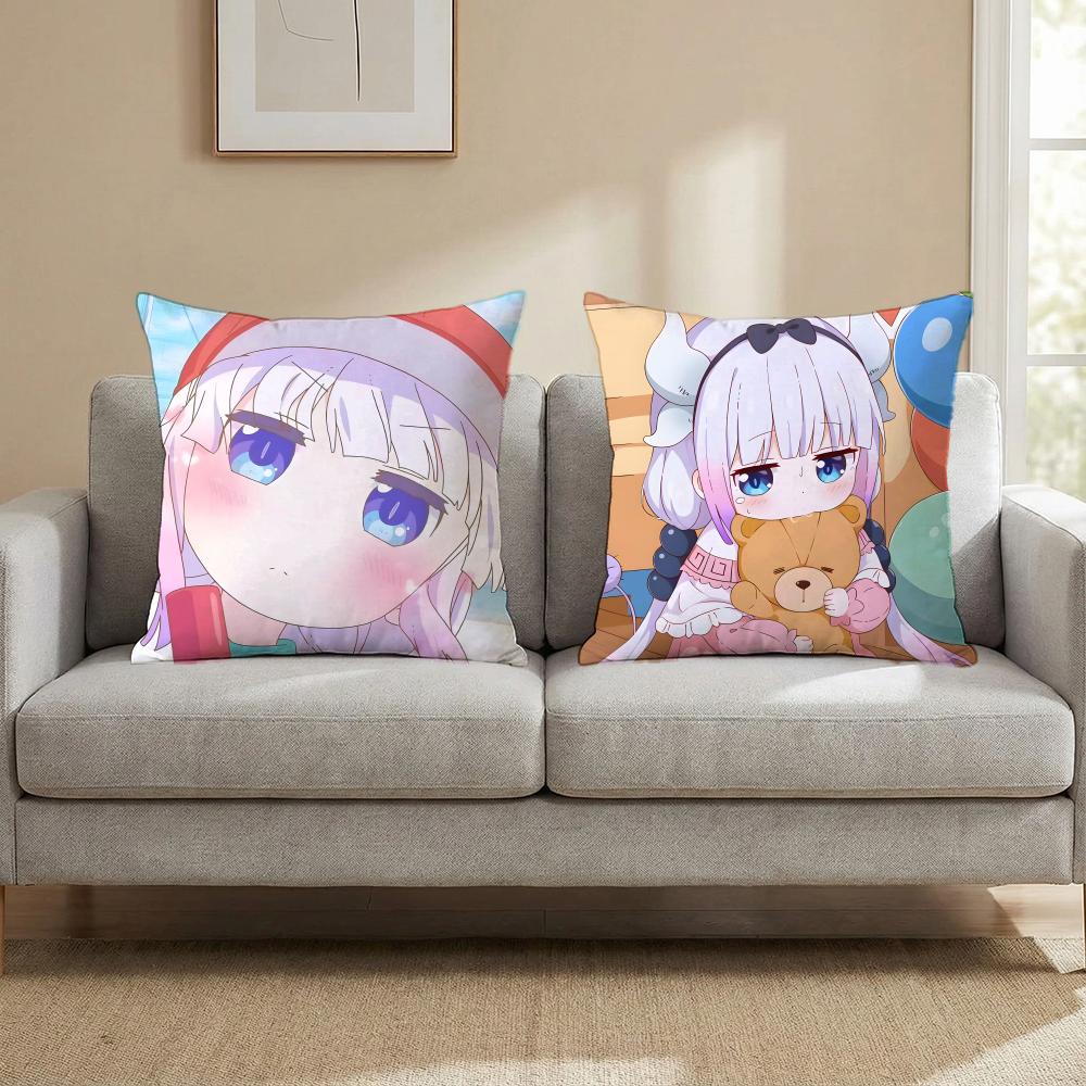 Anime Miss Kobayashi'S Dragon Maid Cushion Cover Cushion Cover Set 4Pcs 50X50 45X45 40X40 Pillowcase Decorative Sofa Home Decor