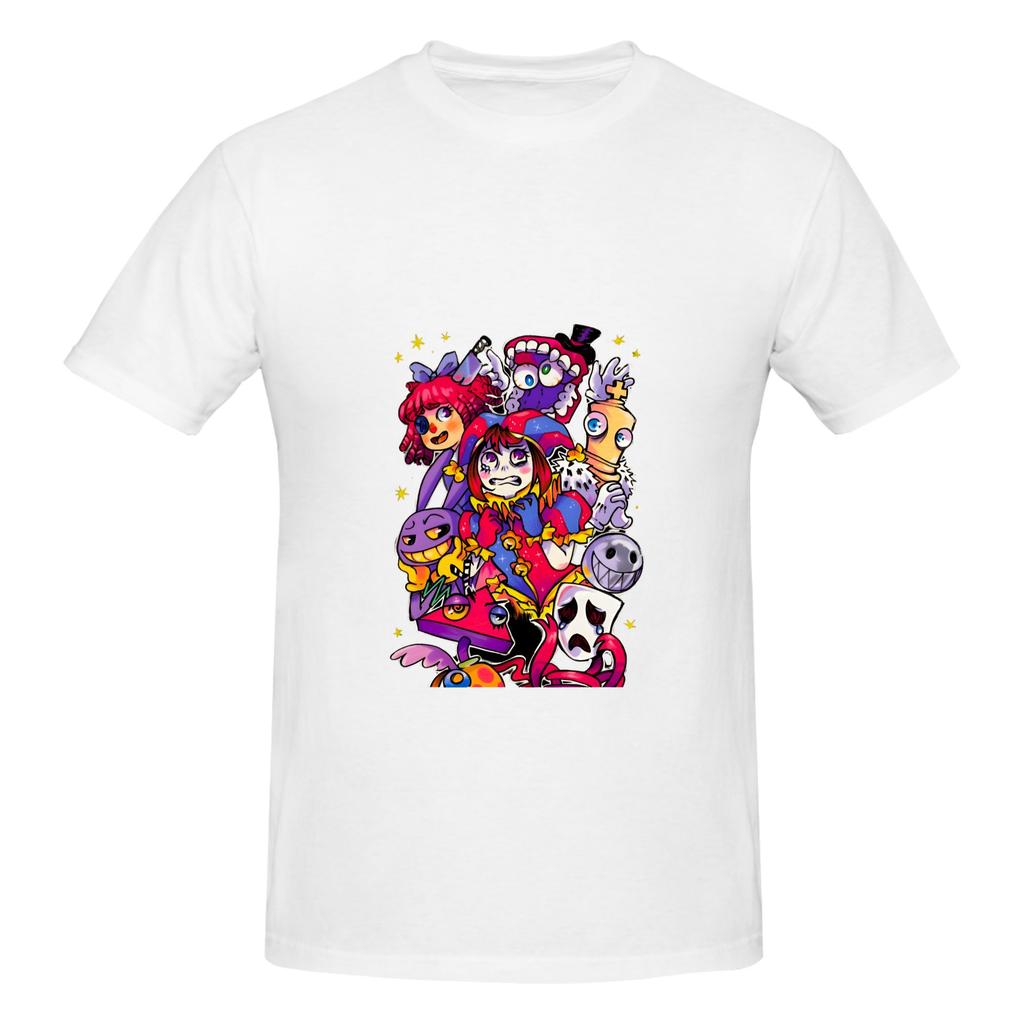 1 Piece Colorful Funny Graphic 100 Cotton Tshirt The Amazing Cartoon Digital Circus Tees Tops For Unisex