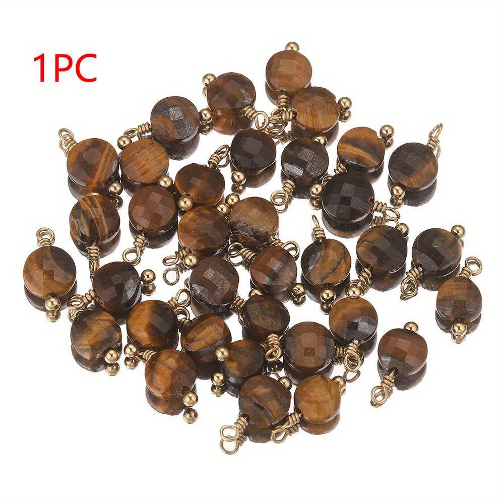 

1PC 6MM Natural Stone Round Shape Charm Pendant for Earrings Golden Plated Stainless Steel Needles DIY Accessories Bead Pendant