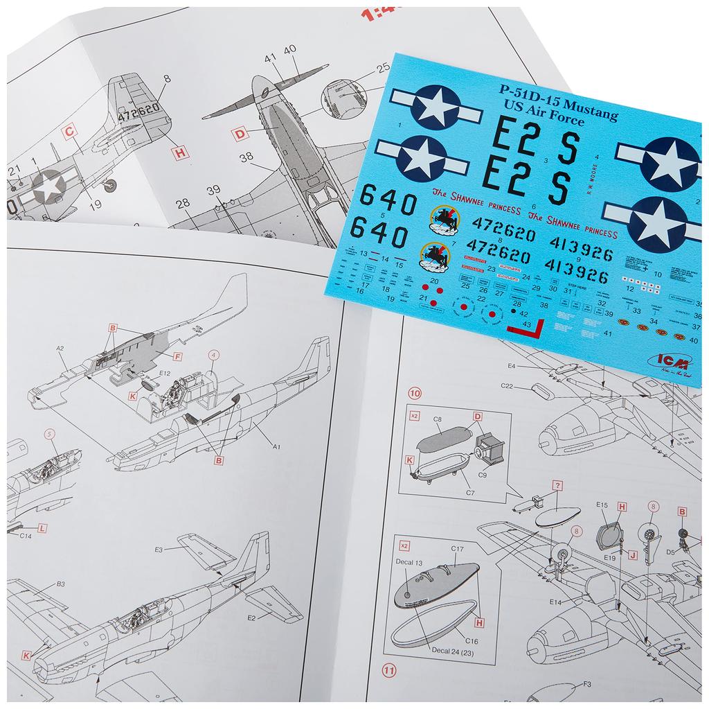 ICM US Air Force Mustang Plastic Model Kit 48151 1/48 P-51D-15