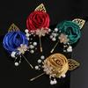Elegant Chest Flower Rose Wedding Brooch Fashion Groom and Groomsmen Accessories  Prom Party