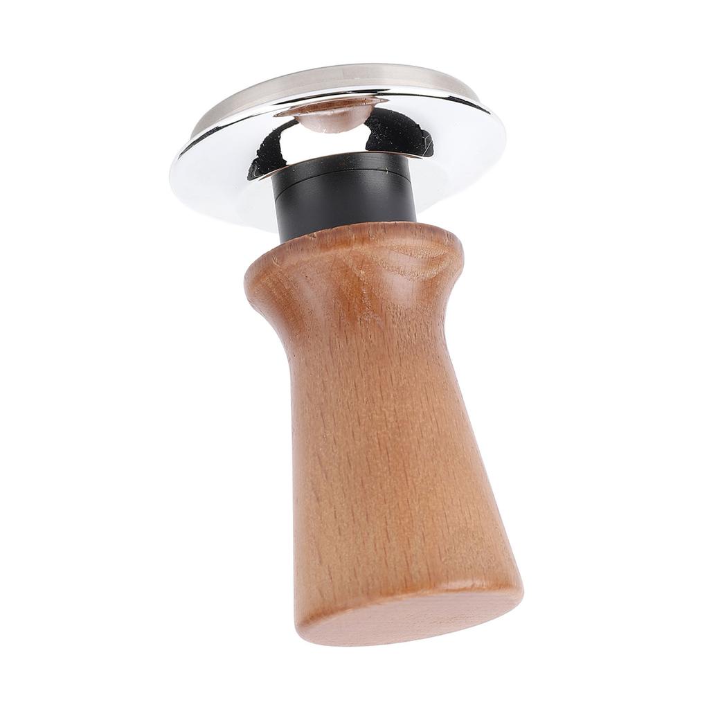 Coffee Tamper Solid Wood Handle Stainless Steel Flat Bottom Constant Force Coffee Press for Home