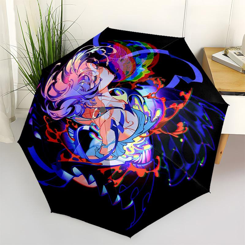 

1pc Colorful Butterfly Design Outdoor Umbrella - Automatic Opening/Closing, Portable 3-Fold Design, Iron Frame, Perfect Gift for Fans, Travelers,
