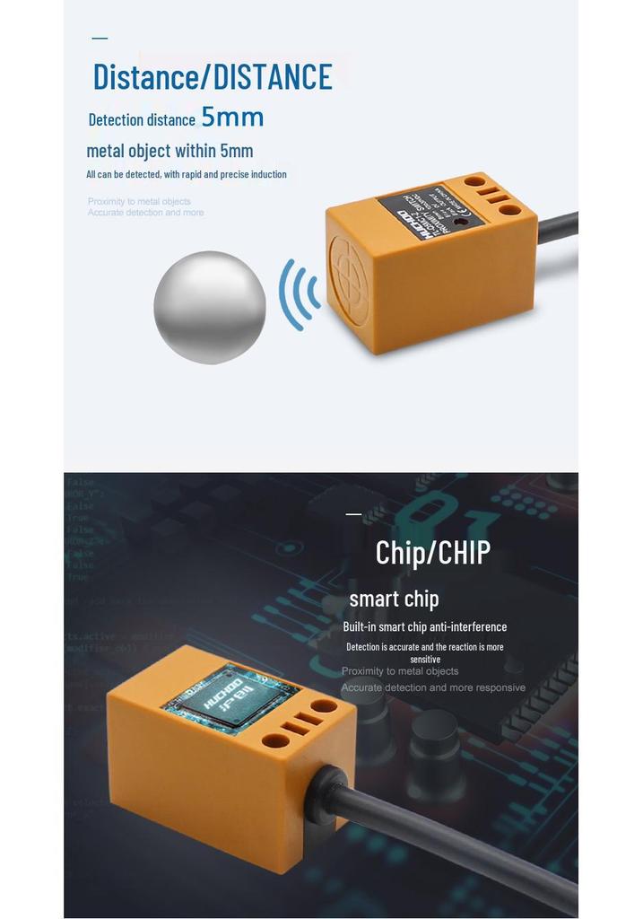 Waterproof Metal Proximity Sensor Switch, TL-Q5MC1-Z, NPN, 3-Wire, Normally Open, 24V