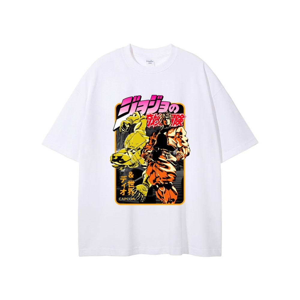 Anime JoJo Bizarre Adventure Jotaro Star Platinum Tshirt Men Women Casual Cotton Short Sleeve Tshirts Manga Vintage T Shirts