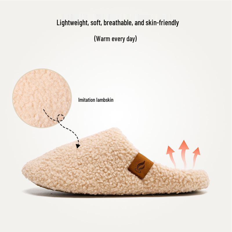 Cozy Non-Slip Fuzzy Indoor Slippers - Soft Sole, Warm Plush Cotton, Perfect for Autumn & Winter