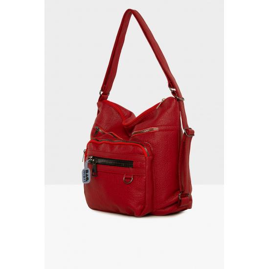 Bags and Suitcases Red Women's Large Single Pocket Loose Strap Hand, Shoulder And Backpack